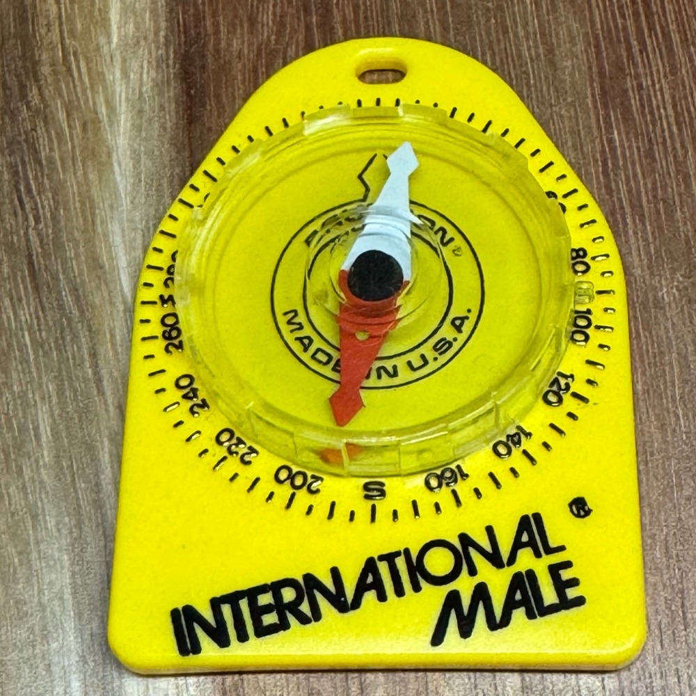 Vintage International Male Brunton Compass Thermometer Yellow Pocket Multi-Tool